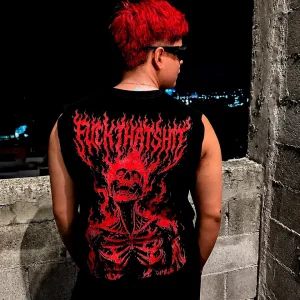 Playera Sin Mangas Prime Skull Flame