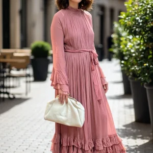 Vestido Maxi Romántico Diamond for Eden: Color Marsala