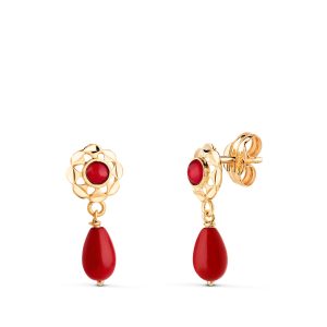 «BLOOD» pendientes oro 18K