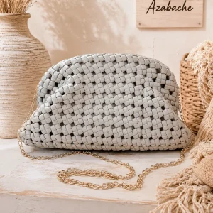 Bolso de polipiel trenzado con cadena bandolera