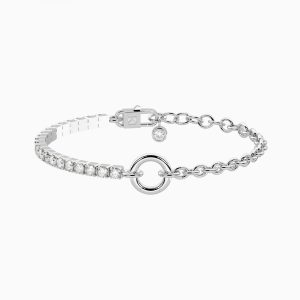 Pulsera de acero modular con circonitas Duetto