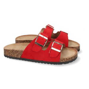 Sandalias de doble hebilla rojo Buonarotti