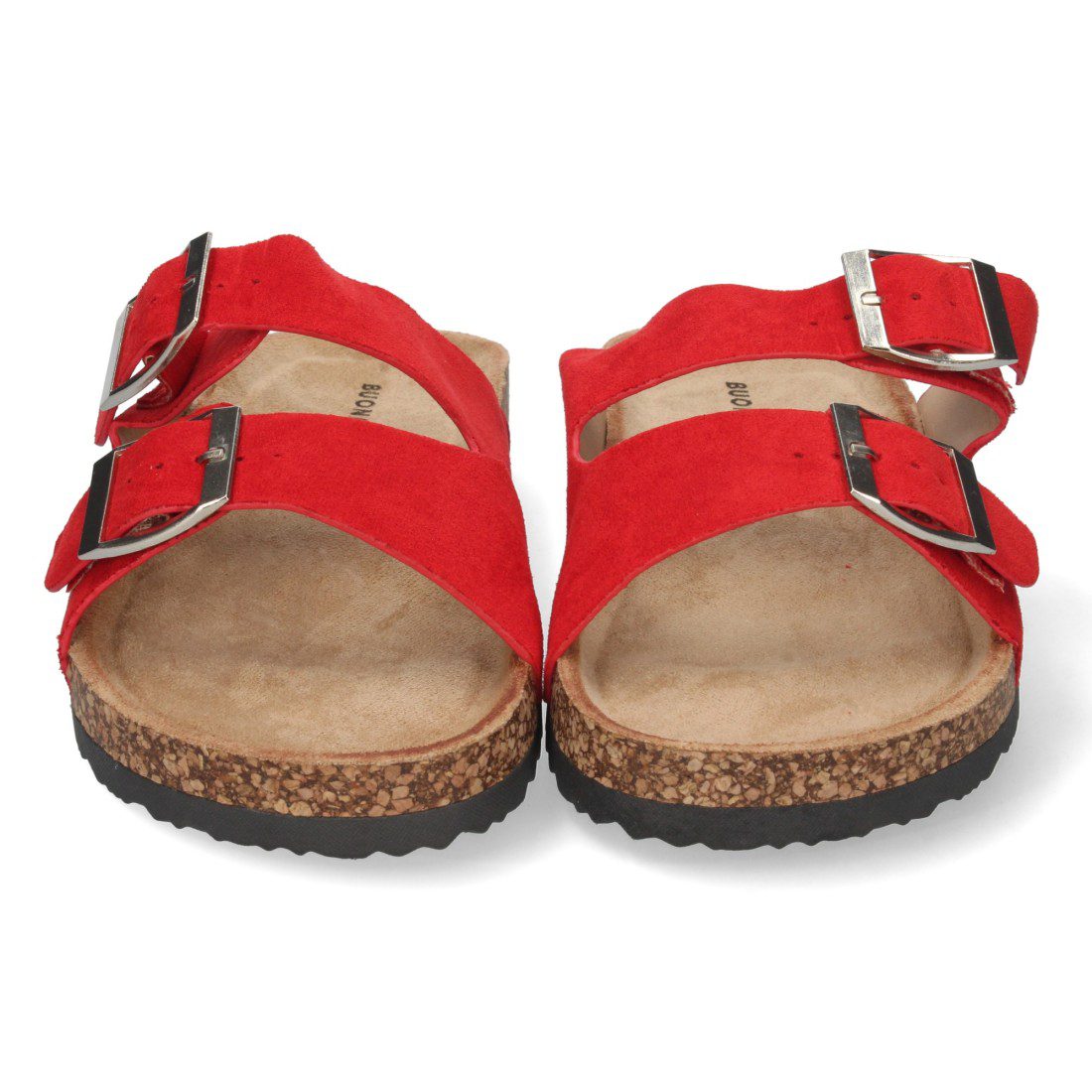 Sandalias de doble hebilla rojo Buonarotti - Imagen 4