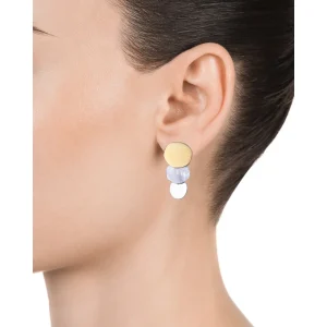 Pendientes Chic de acero en Ip dorado y madre perla