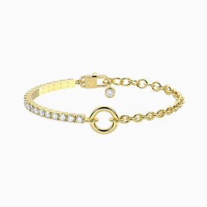 Pulsera dorada con cadena rolò Duetto