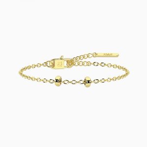 Pulsera ajustable dorada con cadena de eslabones diamantada Alba