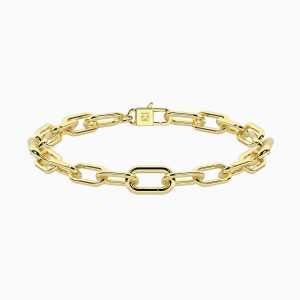 Pulsera dorada con cadena alargada Bon ton