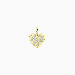 Colgante dorado con corazón de cristales Cuoricino
