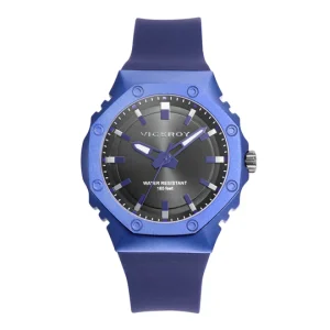Reloj de hombre con caja de aluminio y correa de silicona azul oscuro