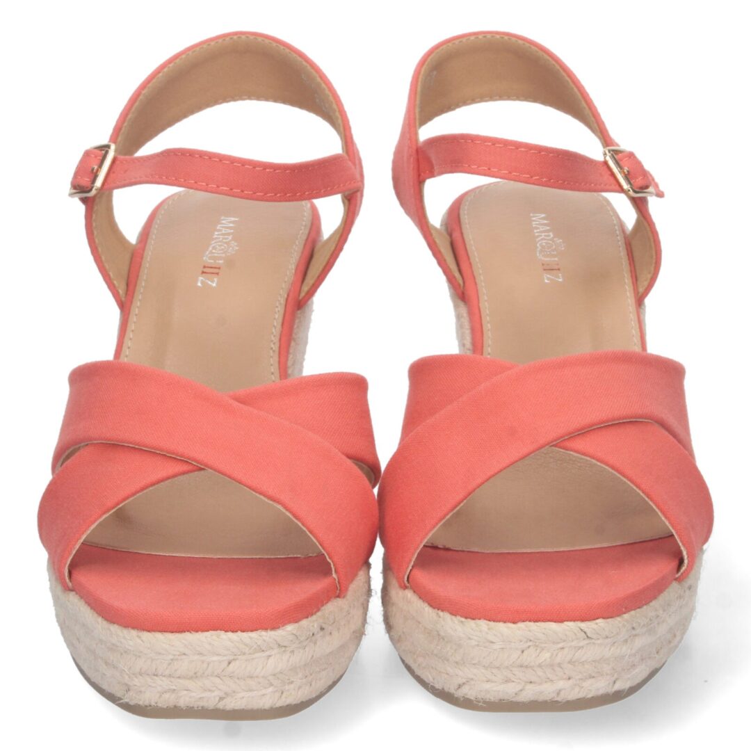 Sandalias plataforma trenzada coral - Imagen 4