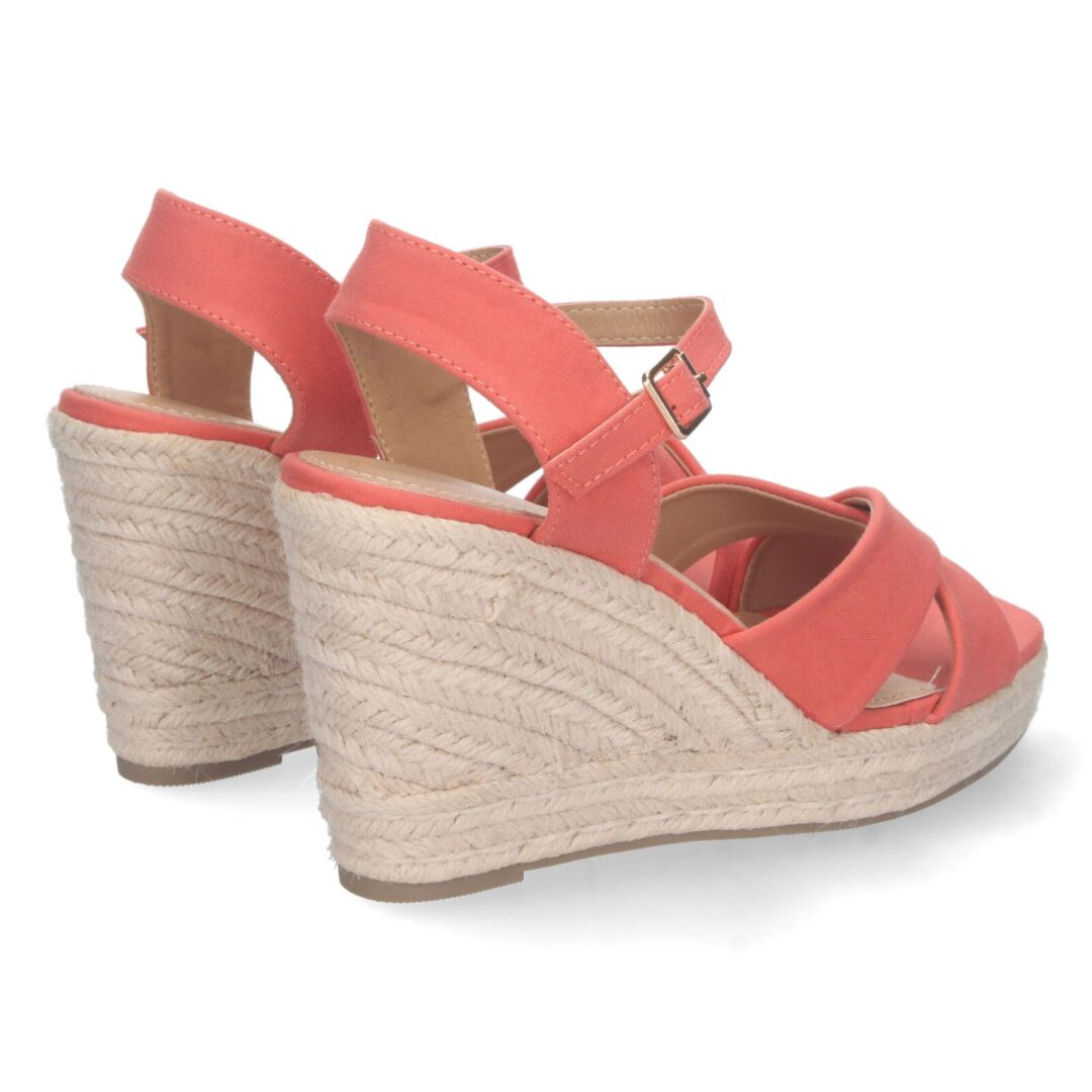 Sandalias plataforma trenzada coral - Imagen 5