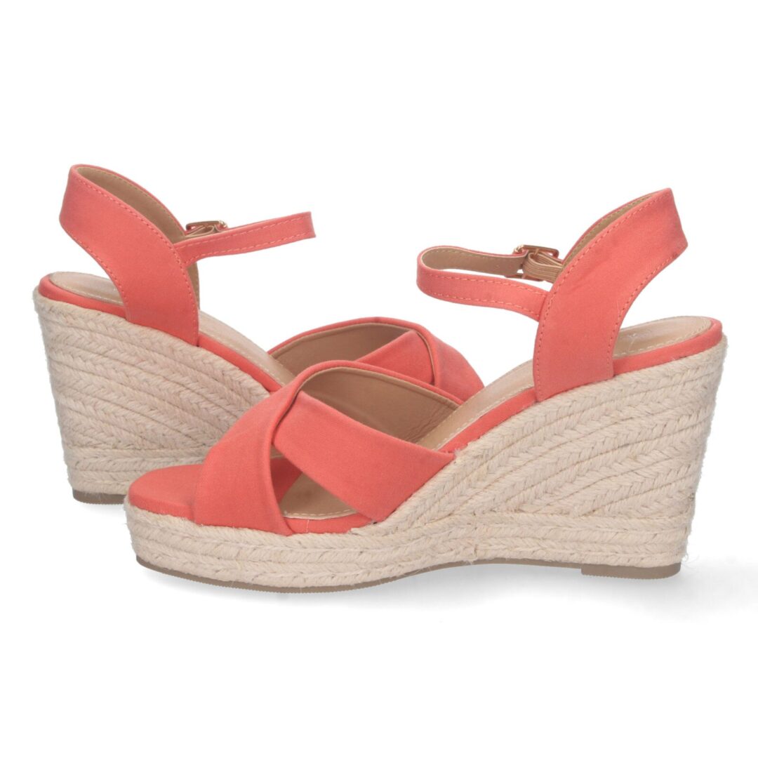 Sandalias plataforma trenzada coral - Imagen 6