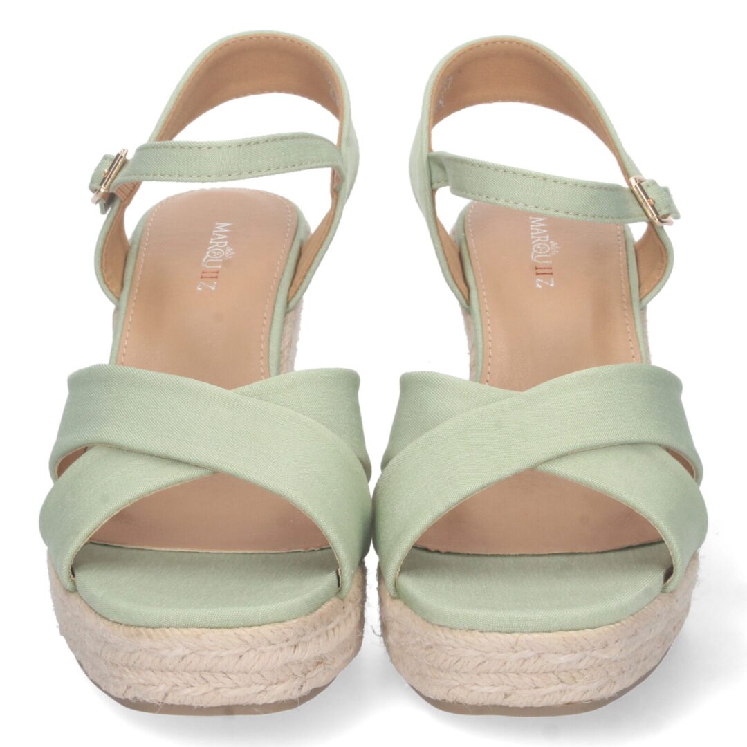 Sandalias plataforma verde menta hebilla - Imagen 4