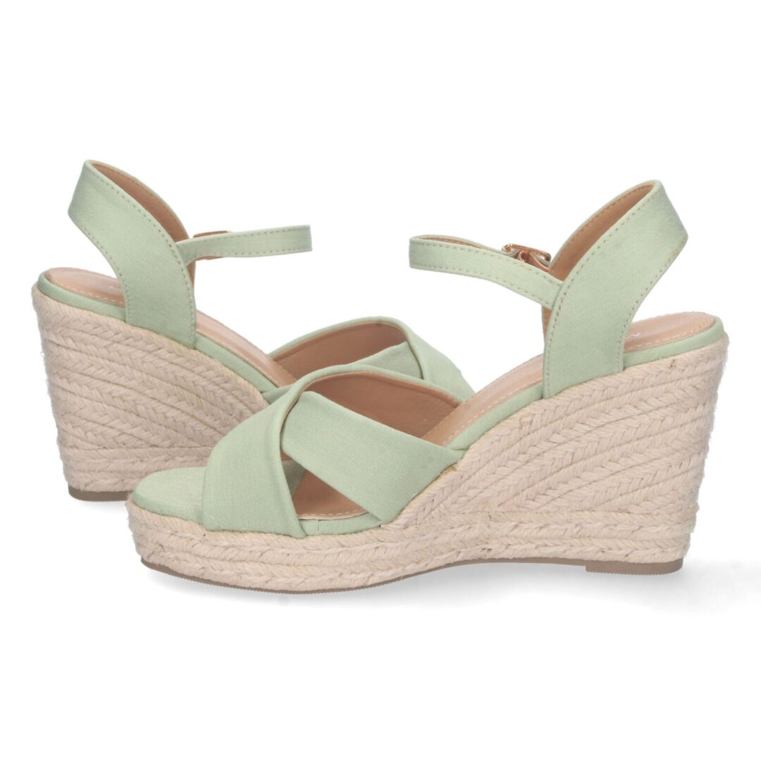 Sandalias plataforma verde menta hebilla - Imagen 6