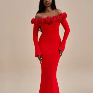 vestido largo rose