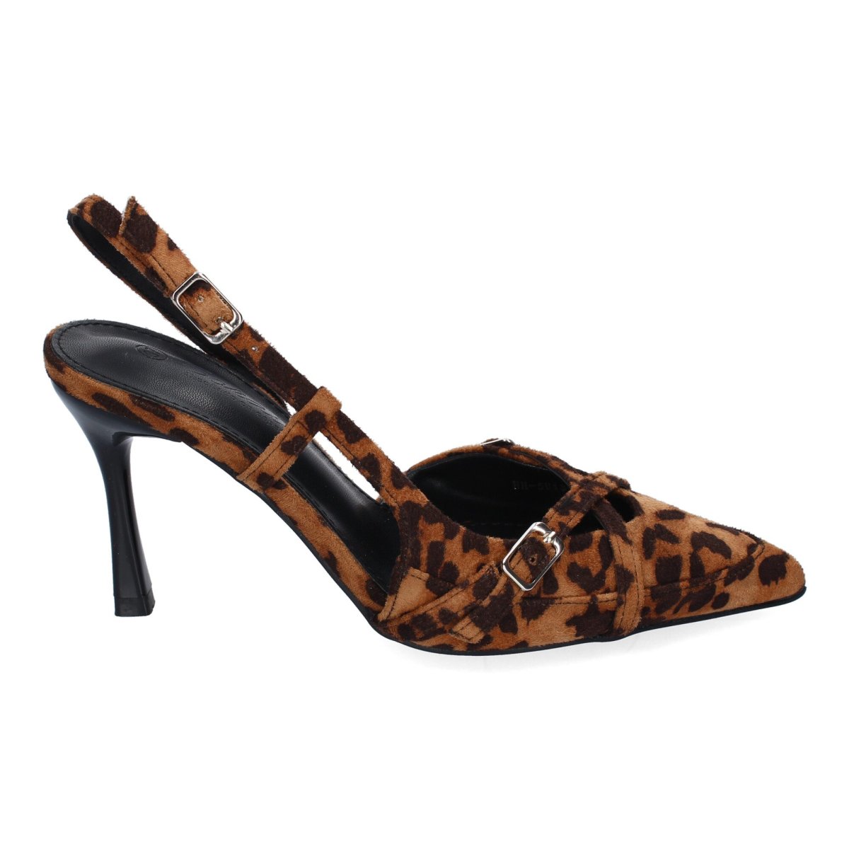 Zapatos tacón punta fina hebilla leopardo - Imagen 3