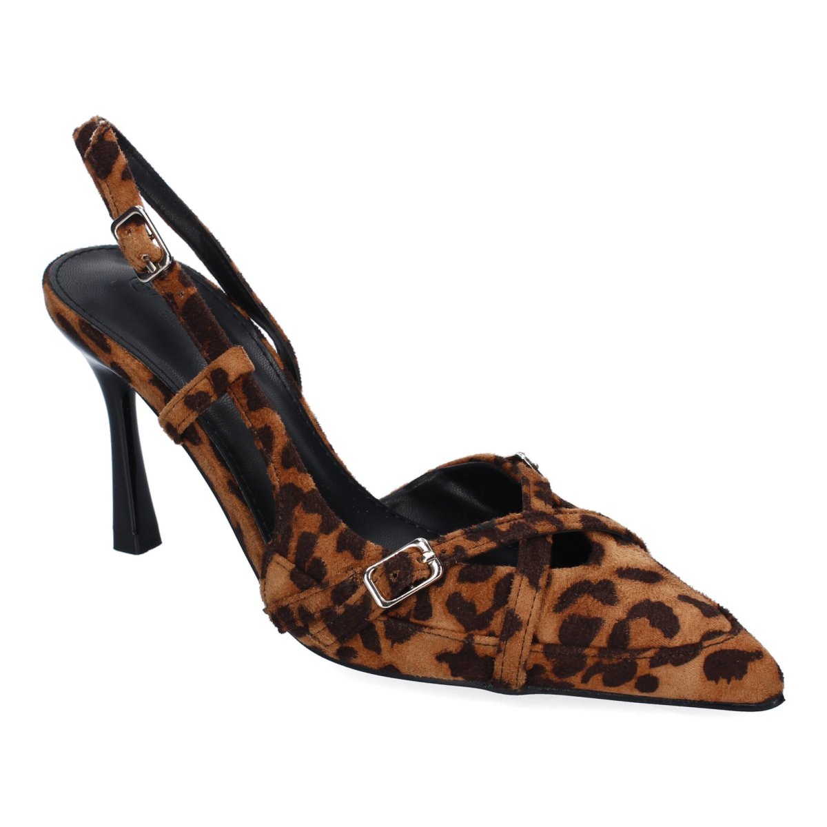Zapatos tacón punta fina hebilla leopardo - Imagen 4