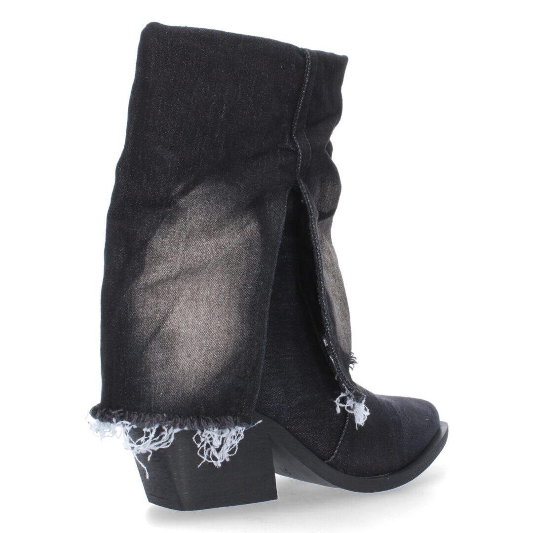 Botines tacón forrado negro desgastado - Imagen 5