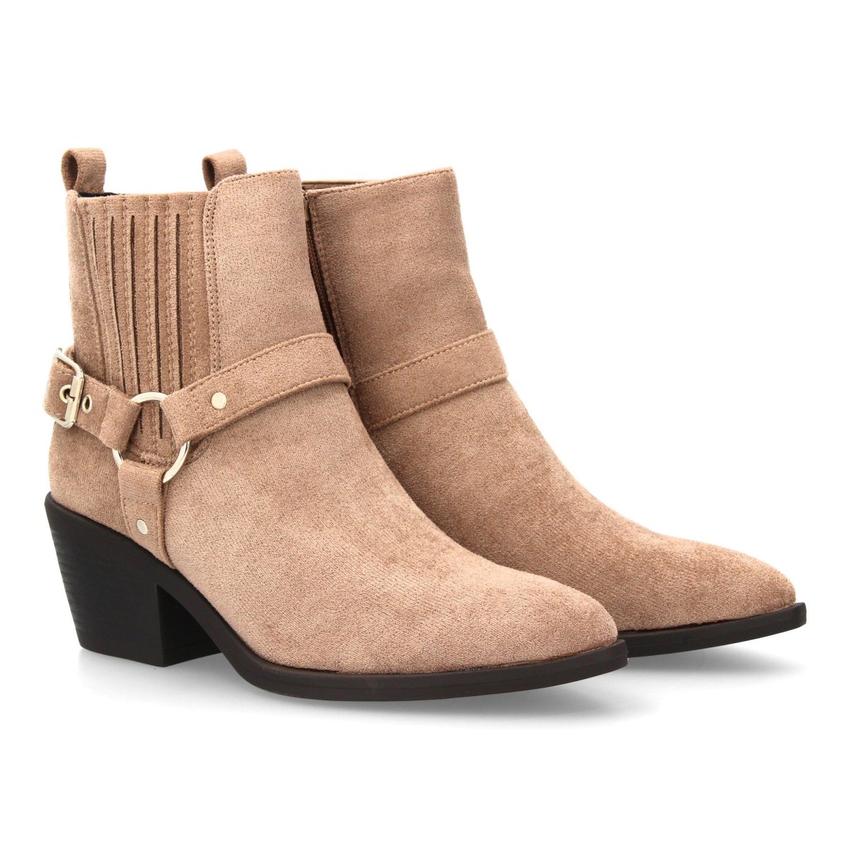 Botines camperos taupe con flecos