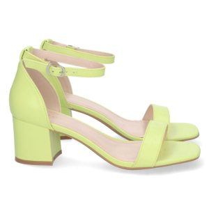 Zapatos tacón tobillo verde claro