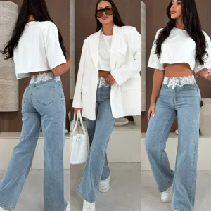PANTALÓN MAINE JEANS CON ENCAJE
