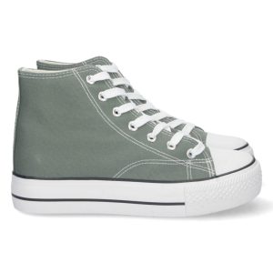 Zapatillas verde suela gruesa
