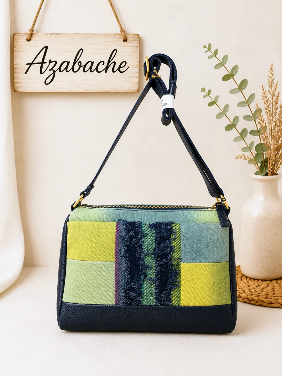 Bolso bandolera de tela con triple compartimento - Imagen 4