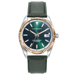 Reloj de hombre Chic con caja de acero y correa de nylon verde