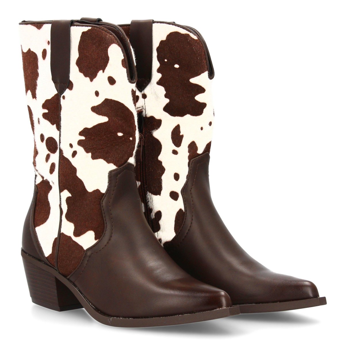 Botas cowboy estampado vaca marrón - Imagen 2