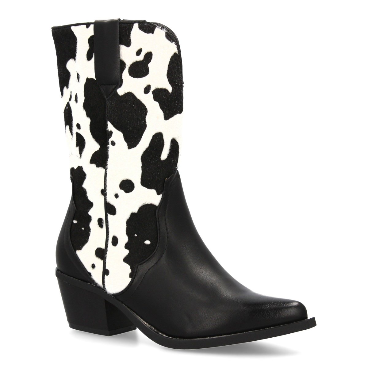 Botas cowboy estampado vaca negro - Imagen 4