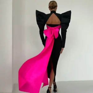 vestido largo lazo