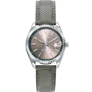 Reloj de mujer Chic con caja de acero y correa de nylon gris