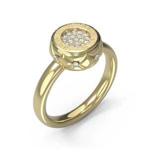 Anillo de mujer dorado GUESS JUBR04597JWYG acero talla