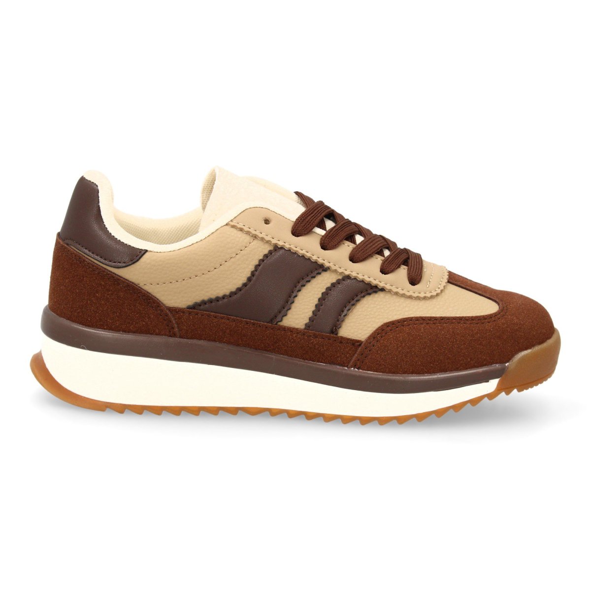 Zapatilla para mujer con suela dentada café - Imagen 3