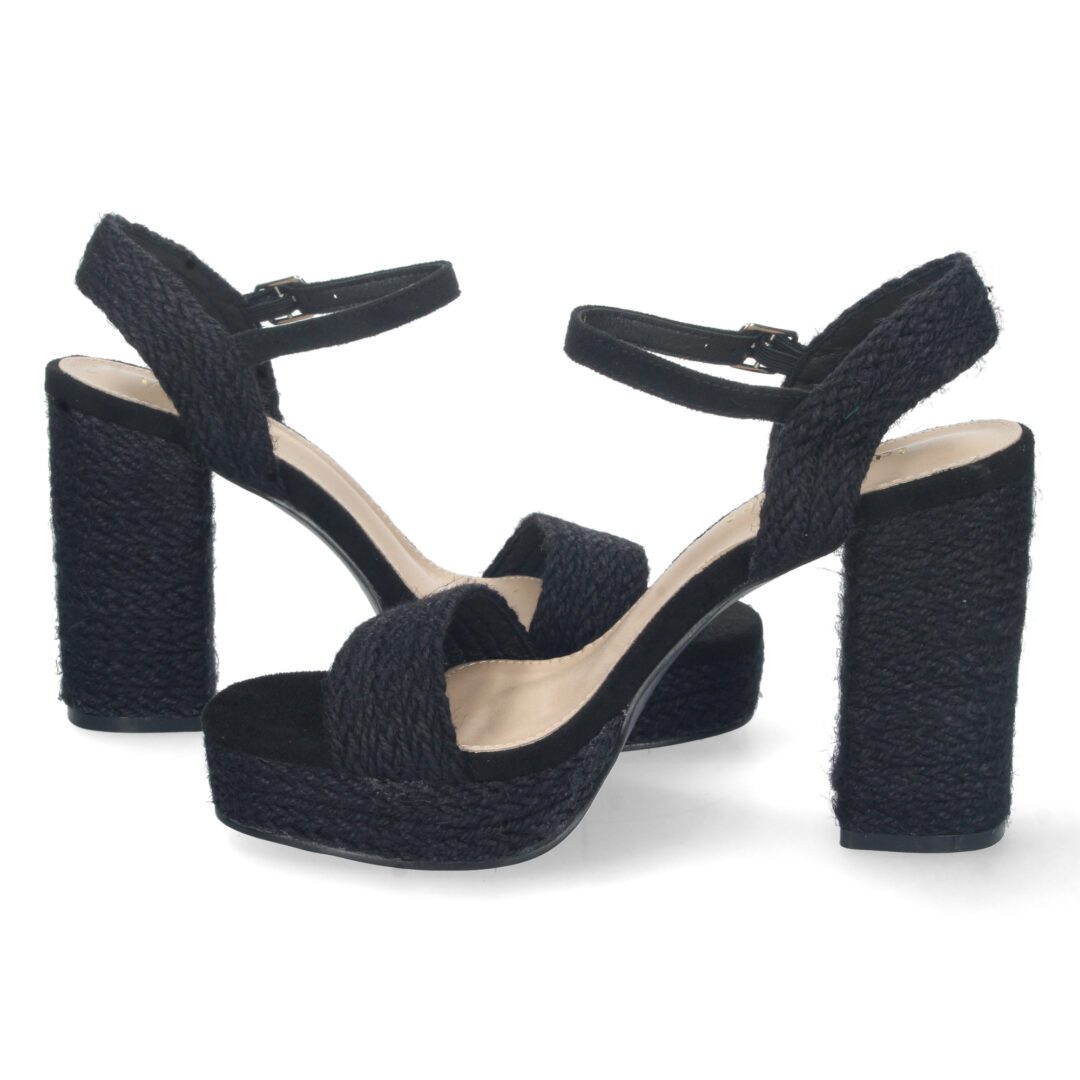Sandalias negras de tacón con tobillera. - Imagen 6