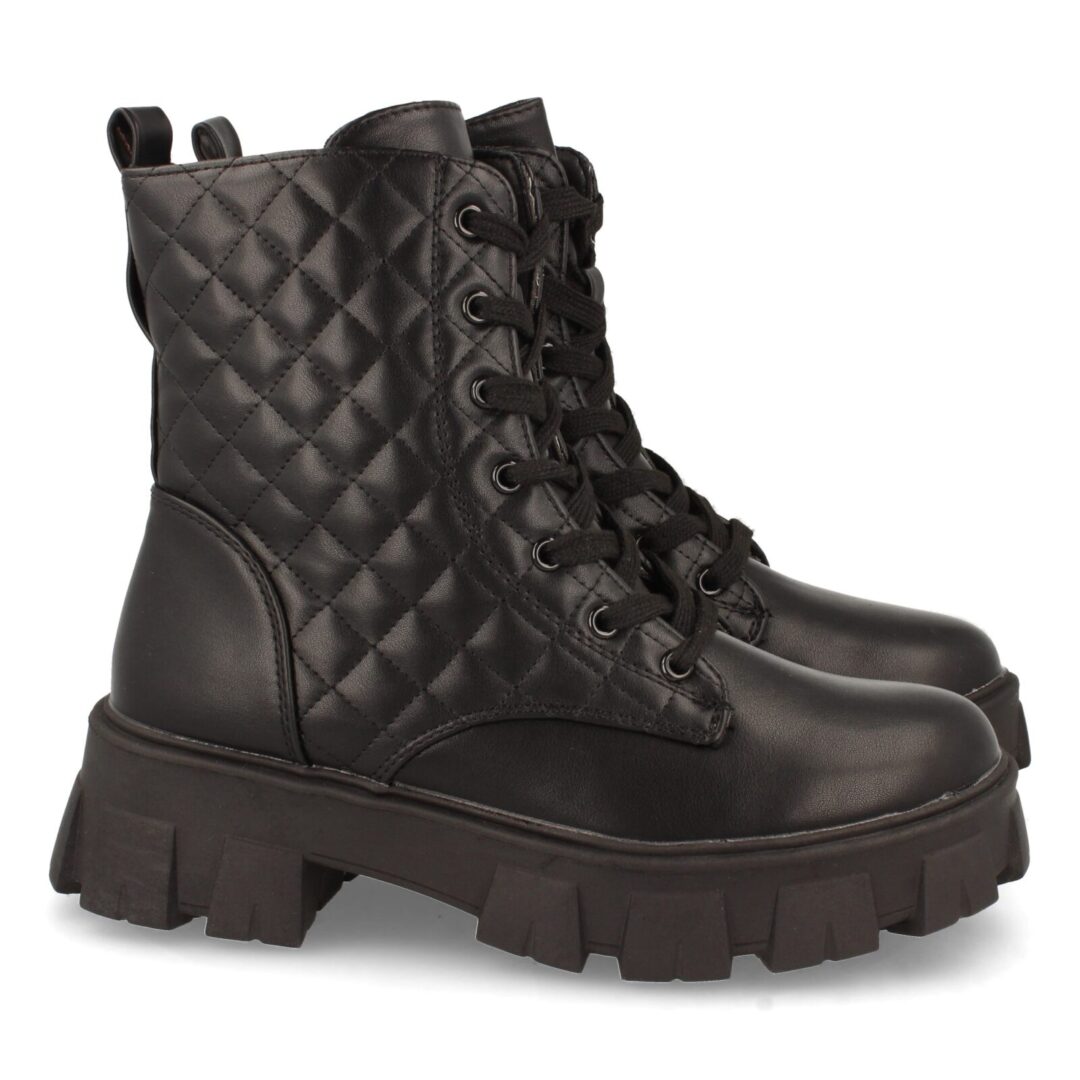 Botas acolchadas negras de cordones - Imagen 2