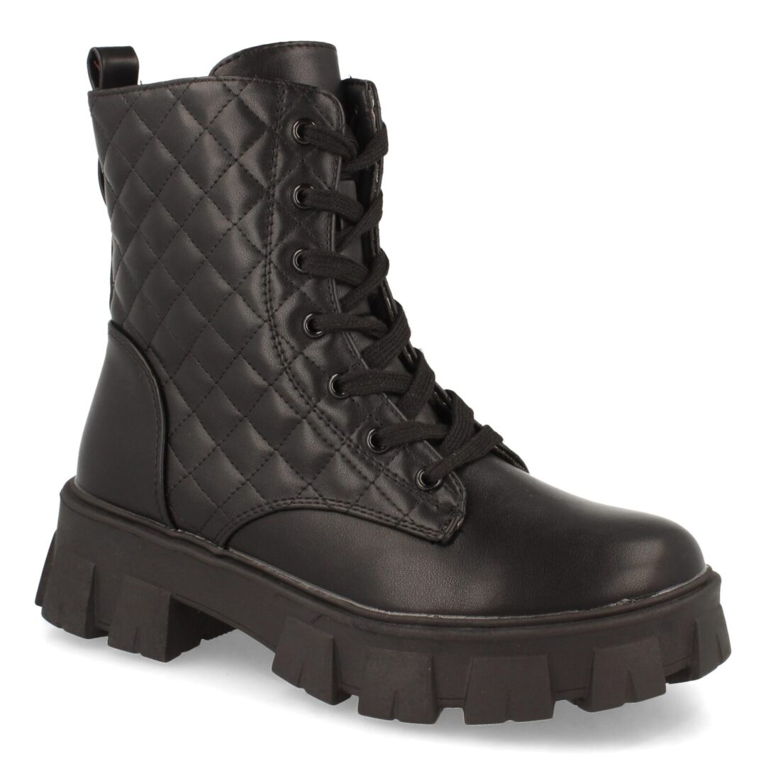 Botas acolchadas negras de cordones - Imagen 4