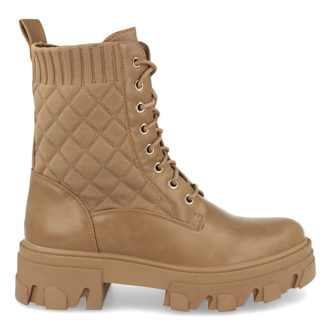 Bota alta marrón de rombos - Imagen 3