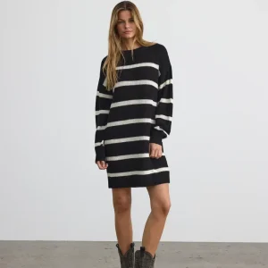 Vestido negro de rayas Noisy May