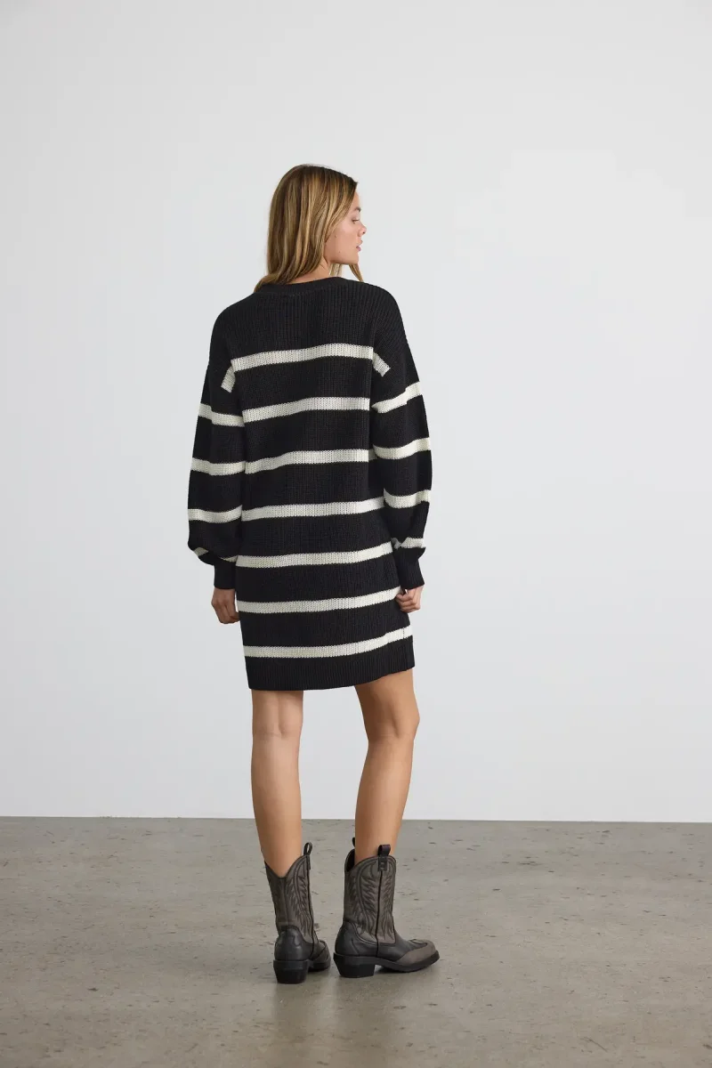 Vestido negro de rayas Noisy May - Imagen 3