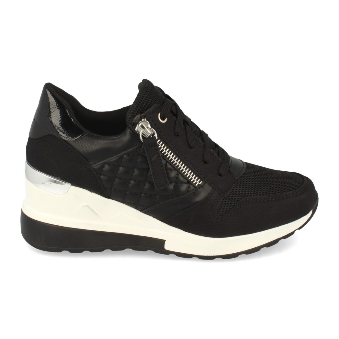 Zapatillas deportivas negras con cuña y cremallera - Imagen 3