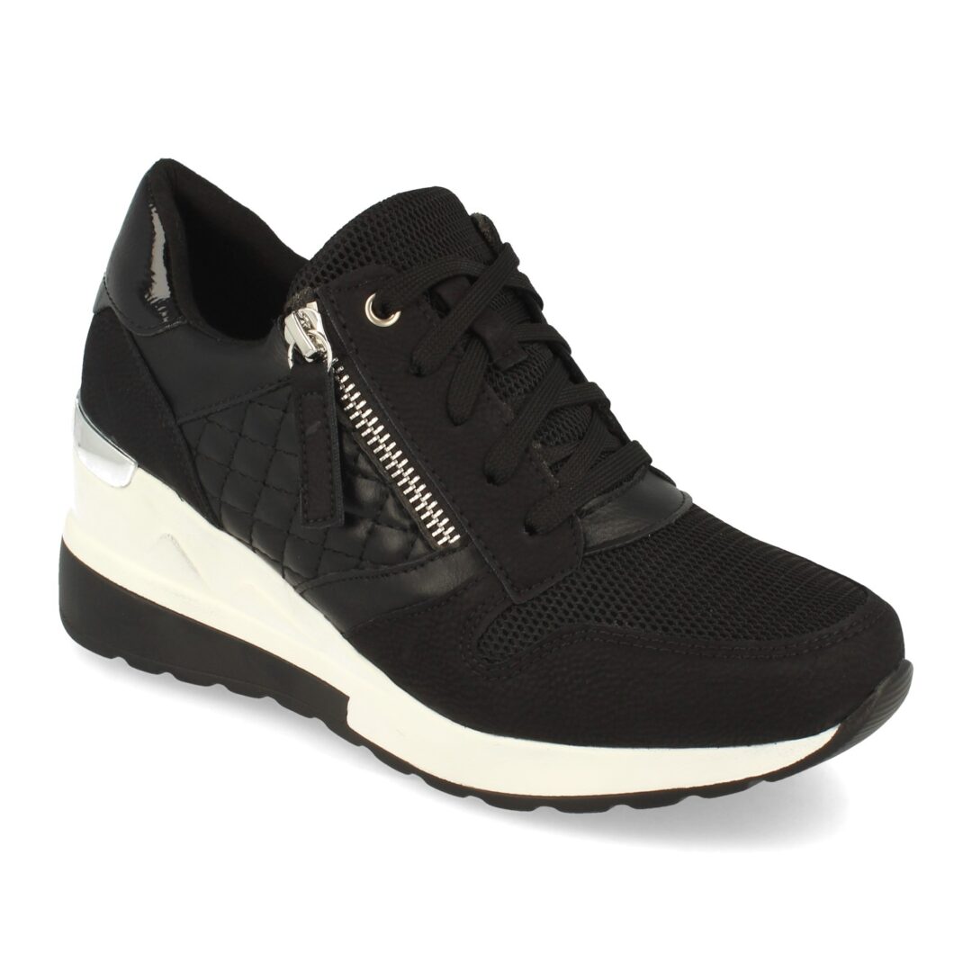 Zapatillas deportivas negras con cuña y cremallera - Imagen 4