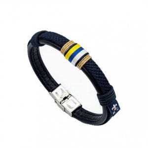“ARENISCA” pulsera hilo y cuero bandera canaria