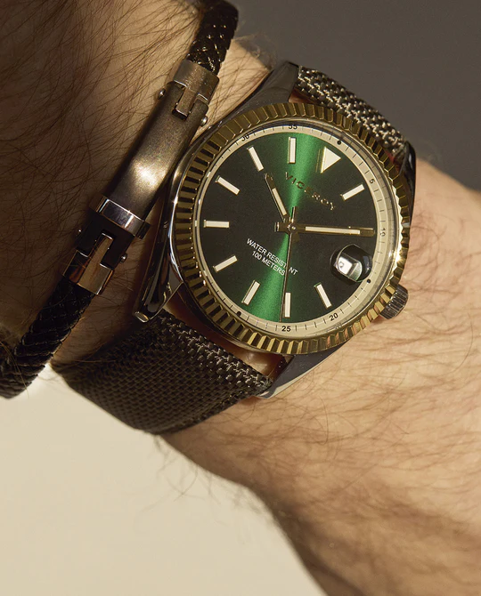 Reloj de hombre Chic con caja de acero y correa de nylon verde - Imagen 3