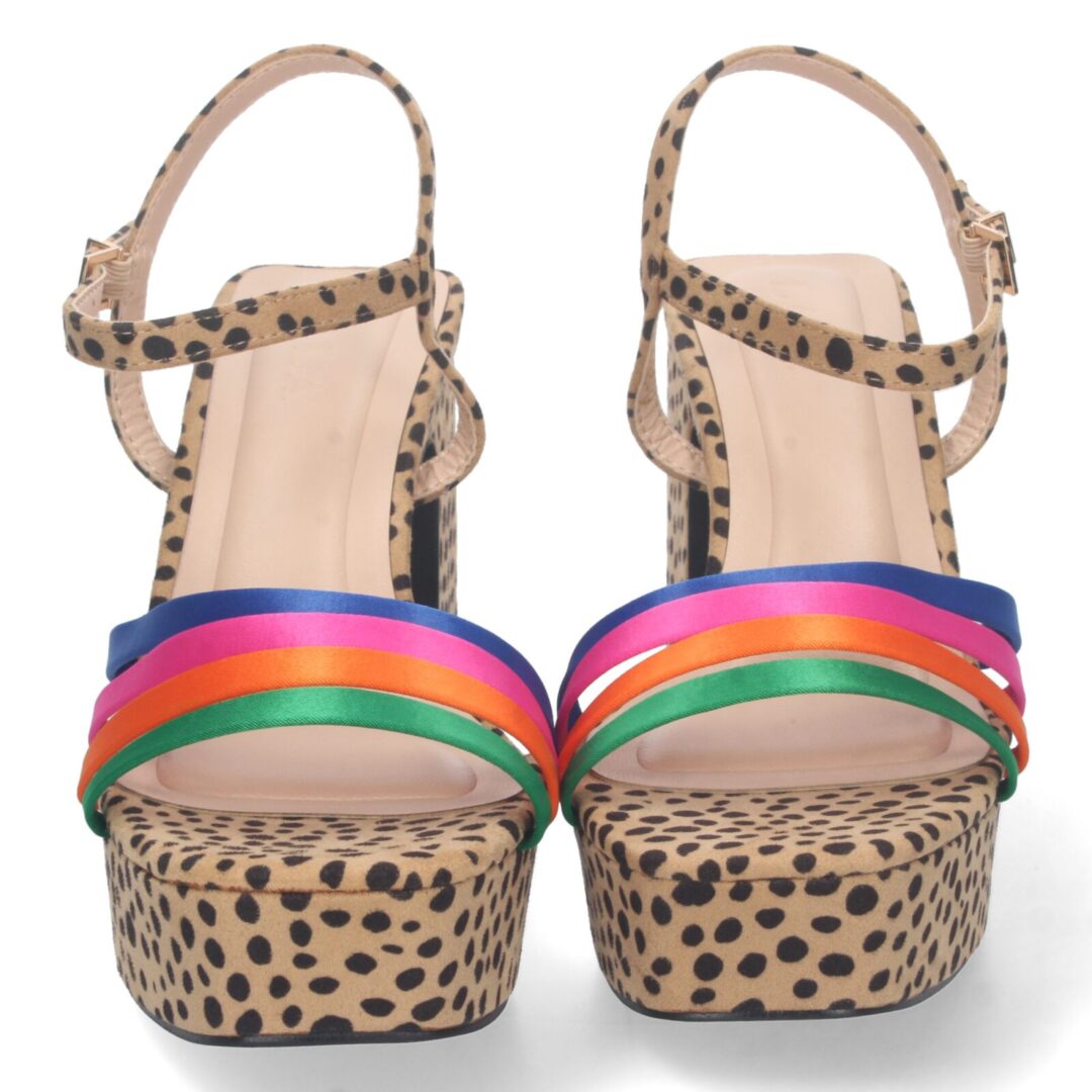 Sandalia plataforma multicolor leopardo - Imagen 4