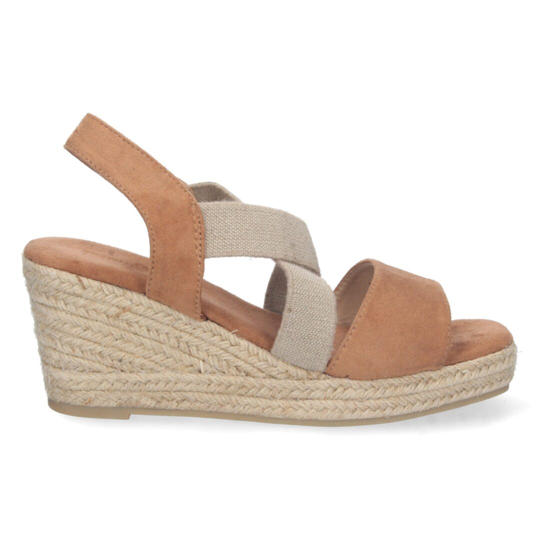 Sandalias elásticos cruzados camel - Imagen 3