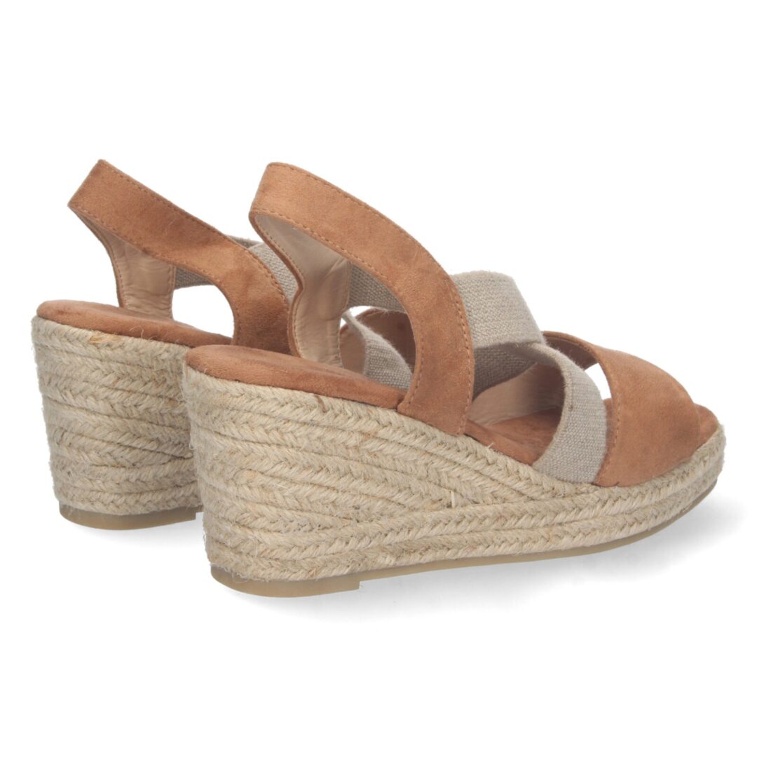 Sandalias elásticos cruzados camel - Imagen 5