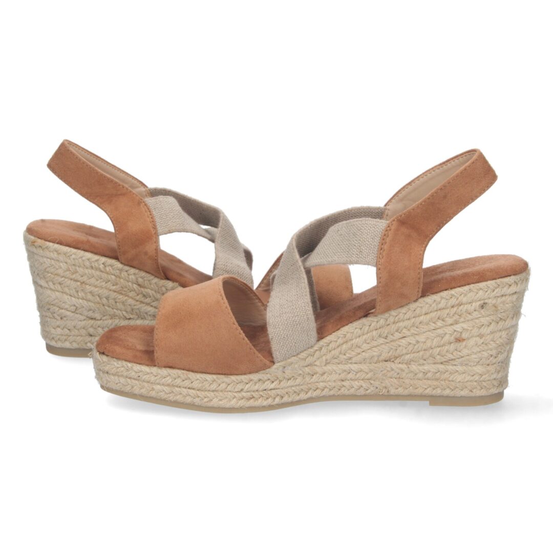 Sandalias elásticos cruzados camel - Imagen 6