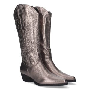 Botas camperas cowboy gris metálico
