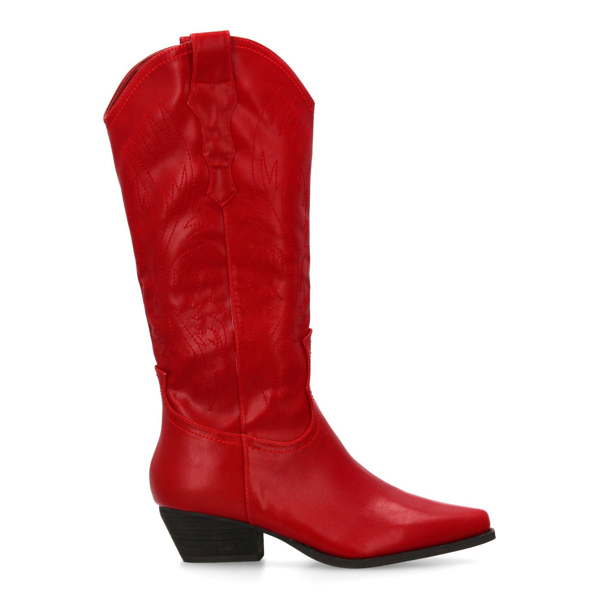 Botas cowboy rojas corte recto - Imagen 3
